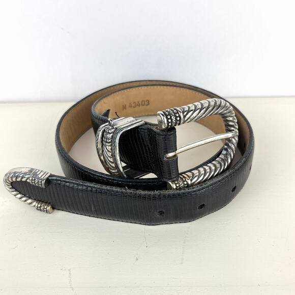 Brighton Museum Collection Roman Warrior Black Leather Belt Size M - Picture 1 of 5